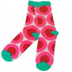 Multicolored socks Bubbles (Dark turquoise pink)