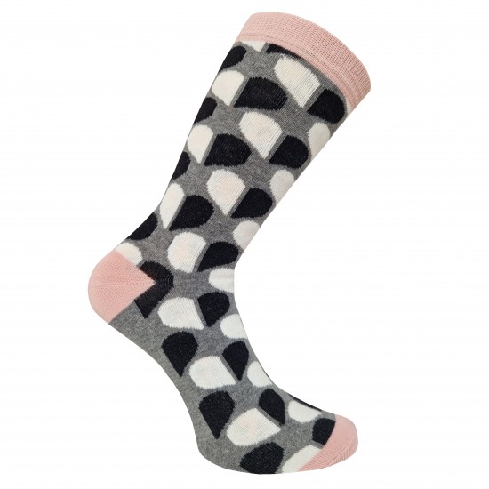 Multicolored socks Hearts (Black and White)