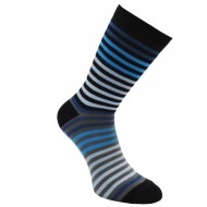 Spalvotos kojinės Smulkios juostelės (Juoda mėlyna)