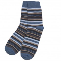 Multicolored socks Small stripes (Blue brown)