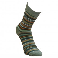 Multicolored socks Small stripes (Khaki orange)