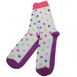 Multicolored socks Peas (Purple white)