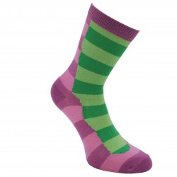 Multicolored socks green purple Wide stripes