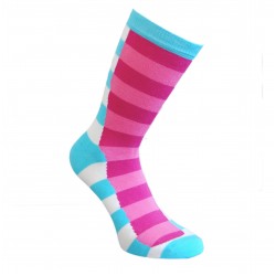 Multicolored socks blue pink Wide stripes