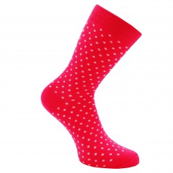 Dark pink socks White dots