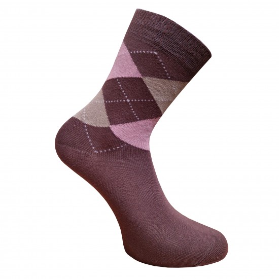 Dark brown socks Diamonds