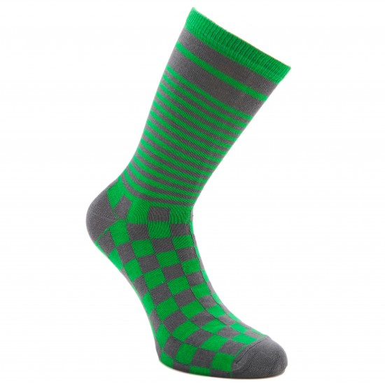 Green socks Quadrates and stripes
