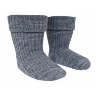 Atlenkiamos Ripe rašto šiltos plonos vilnonės kojinės Šviesiai pilka