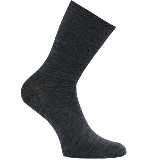 Warm thin wool socks Dark grey melange