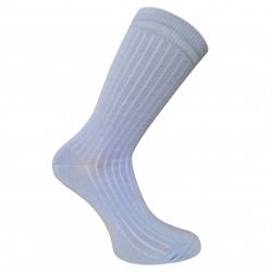Very soft Extra fine 85% Merino wool Ripe pattern socks Sky blue
