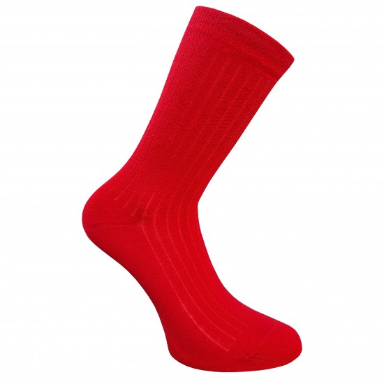 Very soft Extra fine 85% Merino wool Ripe pattern socks Red