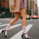 Very soft Extra fine 85% Merino wool Ripe pattern socks Light pink