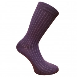 Very soft Extra fine 85% Merino wool Ripe pattern socks Dark purple