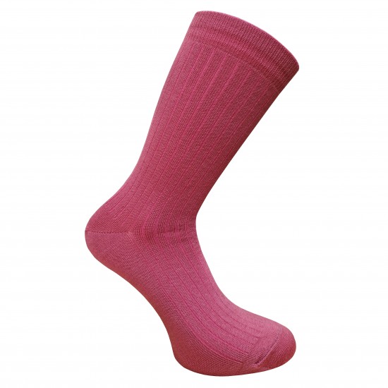Labai švelnios Extra fine 85% merino vilnos Ripe rašto kojinės Tamsiai rožinė