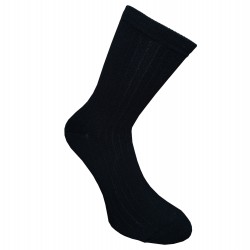 Very soft Extra fine 85% Merino wool Ripe pattern socks Black