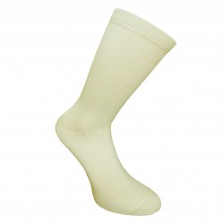 Very soft Extra fine 85% Merino wool Ripe pattern socks Cream