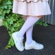 White plain knee high socks
