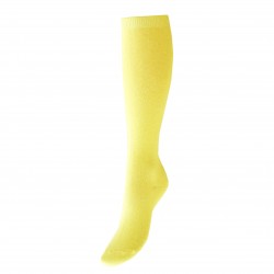 Šviesiai geltonos vienspalvės kojinės iki kelių
