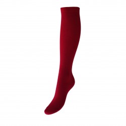 Dark red plain knee high socks 