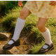 White plain knee high socks