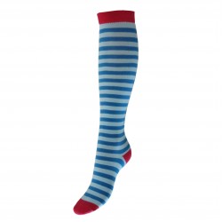Dryžuotos kojinės iki kelių Raudona mėlyna