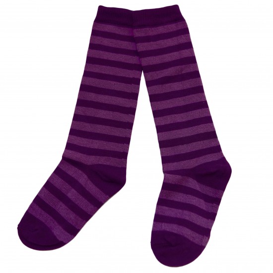 Dryžuotos kojinės iki kelių Violetinė