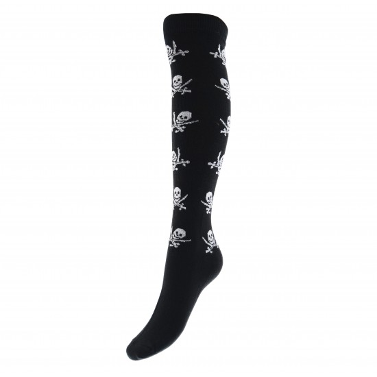 Black knee high socks Skulls