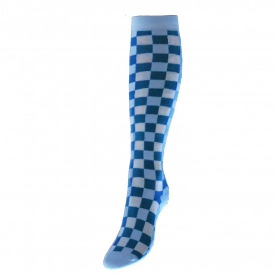 Mėlynos kojinės iki kelių Kvadratėliai