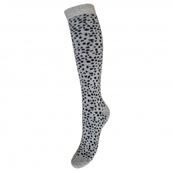 Grey knee high socks Leopard spots