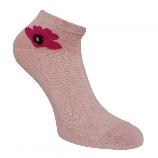Sneaker socks for sport and leisure dusty pink Flower