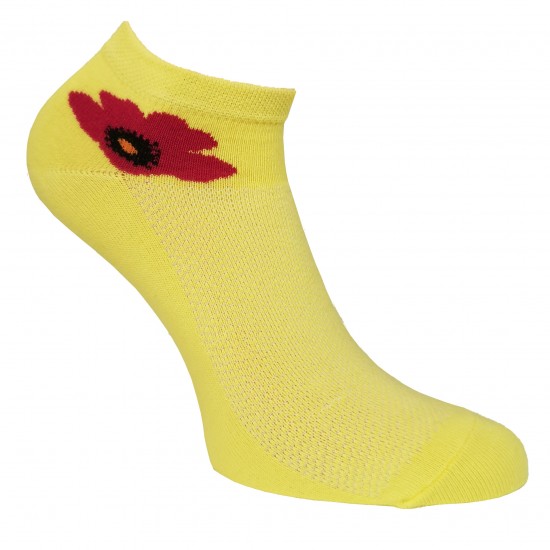 Sneaker socks for sport and leisure yellow Flower