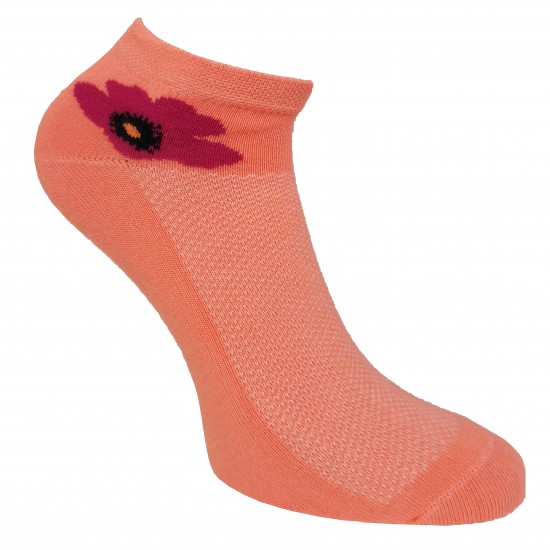 Sneaker socks for sport and leisure coral Flower