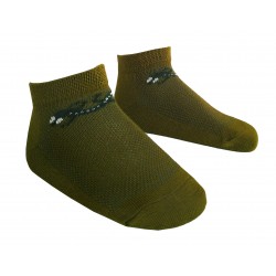 Non-slip sneaker socks for sport and leisure olive Lizard