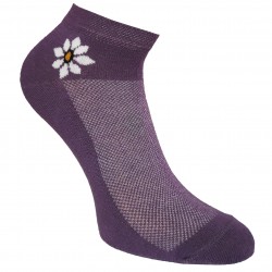 Bamboo sneaker socks for sport and leisure dark purple Flower