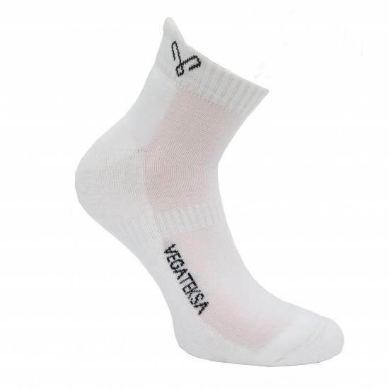 Trumpos baltos sportinės kojinės pliušiniu padu Vegateksa