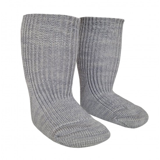 Very soft Extra fine 95% Merino wool Full Ripe socks Light grey melange