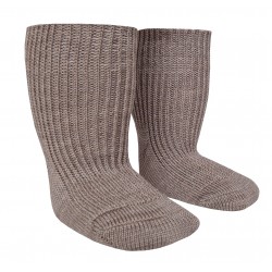 Very soft Extra fine 85% Merino wool Full Ripe socks Light beige melange