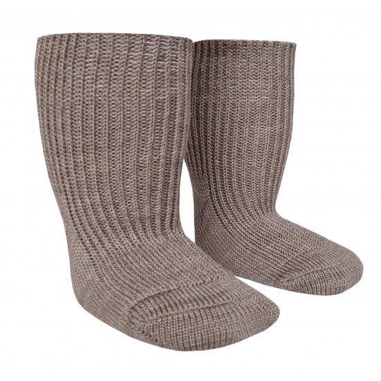 Very soft Extra fine 95% Merino wool Full Ripe socks Light beige melange