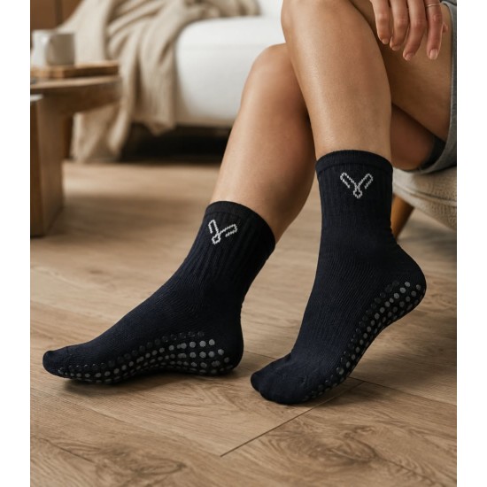 98% merino vilnos pliušinės namų kojinės gumuotais padais
