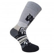 Patterned socks grey Tiger