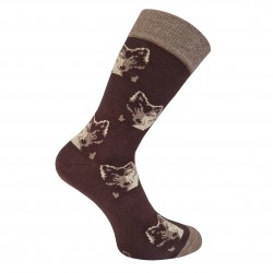 Patterned socks brown Wolf