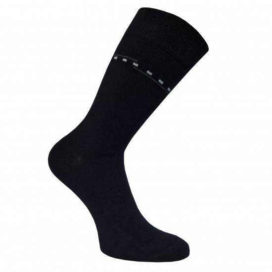 Men black patterned socks Stripes