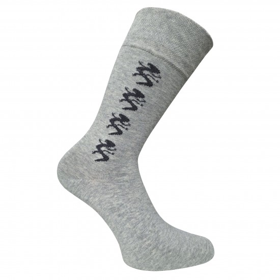 Men light grey patterned socks Lizards