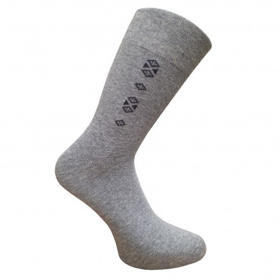 Men light grey patterned socks Little diamonds