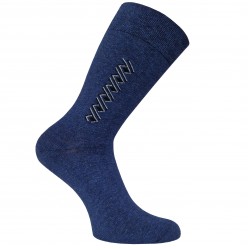 Men dark denim patterned socks Spiral