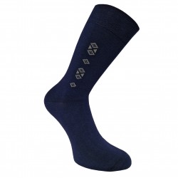 Men dark blue patterned socks Little diamonds
