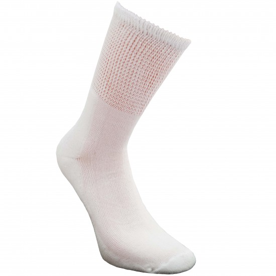 Nespaudžiančios blauzdų kojinės diabetikams pliušiniu padu Balta