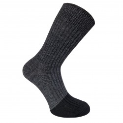 Warm thin 90% Wool socks dark grey + black