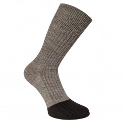 Warm thin 90% Wool socks lights brown + dark brown