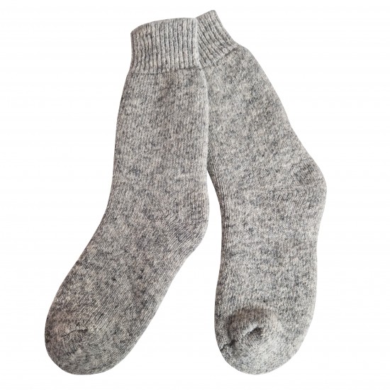 Warm, thick woolen socks Light grey melange